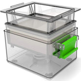 YARKOR Tofu Press with dual handles applying even pressure for uniform tofu.
