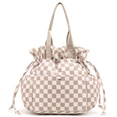 Yarnic lunch bag beige coffee checker, insulated and ready for daily meals