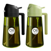 YARRAMATE olive oil dispenser bottle front view with green glass for easy pouring