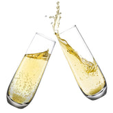 Yaschmo stemless champagne flutes set of 4 for celebrations