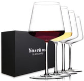 Yaschmo wine glasses set4 tall-stem highlight aroma and color