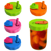 Yathindy colorful 4-pack mason jar lids brighten drinks and storage.
