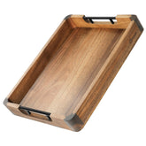 YaTriunfo wood serving tray with handles, left view, ideal for entertaining