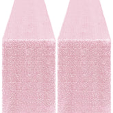 Yblut pink sequin table runner 12x72 two piece set for elegant dining
