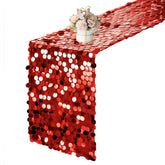 Yblut sequin table runner front view adds festive sparkle to the dinner table.