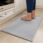 YDKGL kitchen mat with rubber backing remains dry and slip-free underfoot
