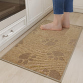 YDKGL kitchen mat with non-slip backing staying flat during use