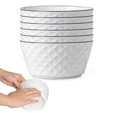 Yeacccng ceramic soup bowls set of 6 in white, ideal for soups and cereals