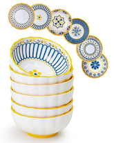 Yeacccng small bowls set of 6 with multicolor glaze for versatile serving