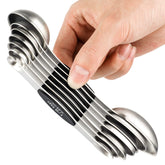 YellRin magnetic measuring spoons dual-sided for precise dry and liquid measuring.