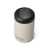YETI Rambler Colster in Cape Taupe on table for standard can cooling