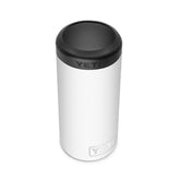 YETI Rambler Colster Slim white front view keeps 12 oz cans cold on outings.