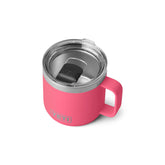 YETI Rambler 14 oz mug in tropical pink for hot or cold beverages.