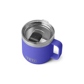 YETI Rambler 14oz stackable mug in Ultramarine Violet showing compact, travel-friendly design