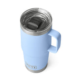 YETI Rambler 20 oz travel mug front view in Big Sky Blue for daily use