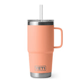 YETI Rambler 25 oz with handle and straw lid for easy on-the-go hydration.