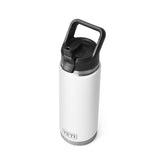 YETI Rambler 26 oz bottle with white straw cap for leakproof daily sipping.