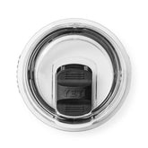 YETI Rambler StrongHold lid top view shows secure fit and spill protection.