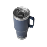 YETI Rambler 30 oz travel mug navy front view for rugged on-the-go use.