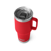 YETI Rambler 30 oz travel mug stronghold lid closeup showing secure lid for on-the-go coffee