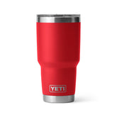 YETI Rambler 30 oz with magnet lid in rescue red keeps drinks secure on the go.