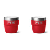 YETI Rambler 4oz Stackable Cup Rescue Red, front view for portable espresso on the go