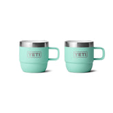 YETI Rambler 6oz Stackable Mug seafoam front view, ideal for on the go espresso