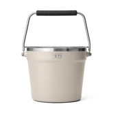 YETI Rambler Beverage Bucket in Cape Taupe with lid for outdoor gatherings.