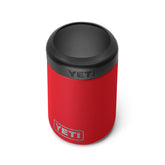 YETI Colster 12 oz Rescue Red close-up, durable steel finish.