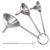 YEVIOR 3 in 1 metal funnels large mouth for precise filling and spill-free pouring.