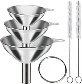 YEVIOR 3in1 metal funnels large-mouth for spill-free pouring.