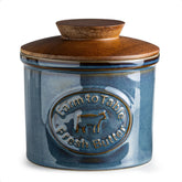 YHOJOY butter dish with lid blue on countertop for easy access