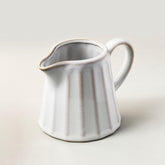 YHOJOY ceramic creamer pitcher, striped finish, ideal for serving milk or cream at coffee time