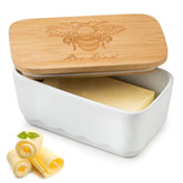 YHOJOY covered butter dish white with airtight lid preserves freshness