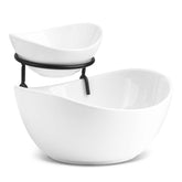 YHOSSEUN chip and dip serving set with a 2-tier stand for elegant appetizers display.