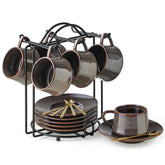 YHOSSEUN espresso cups 4oz with saucers for stylish, portion-controlled serving