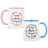 YHRJWN best grandma world mug two-tone white pink, ideal for warm mornings