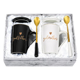 YHRJWN godmother mug in black-and-white ceramic for daily gifting