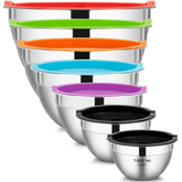 YIHONG 7-piece mixing bowls with lids in nesting design for space saving