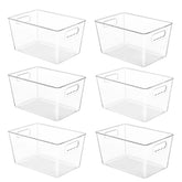 YIHONG clear pantry bin stackable with handle keeps snacks visible and organized.