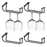 Yimerlen 7inch black wine glass rack under cabinet securely holds stemware, freeing counter space