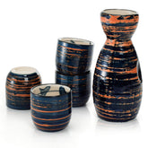 YIMITEE sake carafe with blue sunset glaze for elegant serving