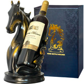 YINGAVERSAI wine bottle holder table top horse statue enhances home decor and wine display for elegant entertaining.