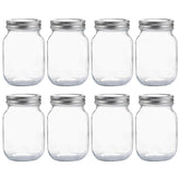 YINGERHUAN glass regular-mouth mason jar with silver lid for airtight storage.