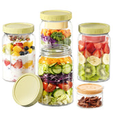 Yirilan 4-pack salad jars with dressing compartment for organized on-the-go meals.