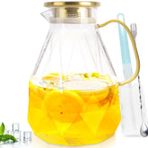 Yirilan Glass Pitcher 3L with lid for family hydration.