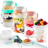 Yirilan yogurt parfait cups with lids and spoon for on‑the‑go meals