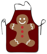 YISHOW Gingerbread Man apron front view for festive cooking and easy cleanup