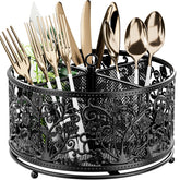 YIUKEA 360° rotating utensil caddy enables quick access to utensils.