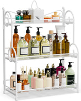 YIUKEA 3-tier bathroom counter organizer keeps cosmetics and spices neatly accessible.